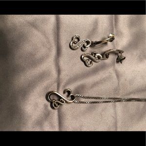 Open heart collection earrings and necklace